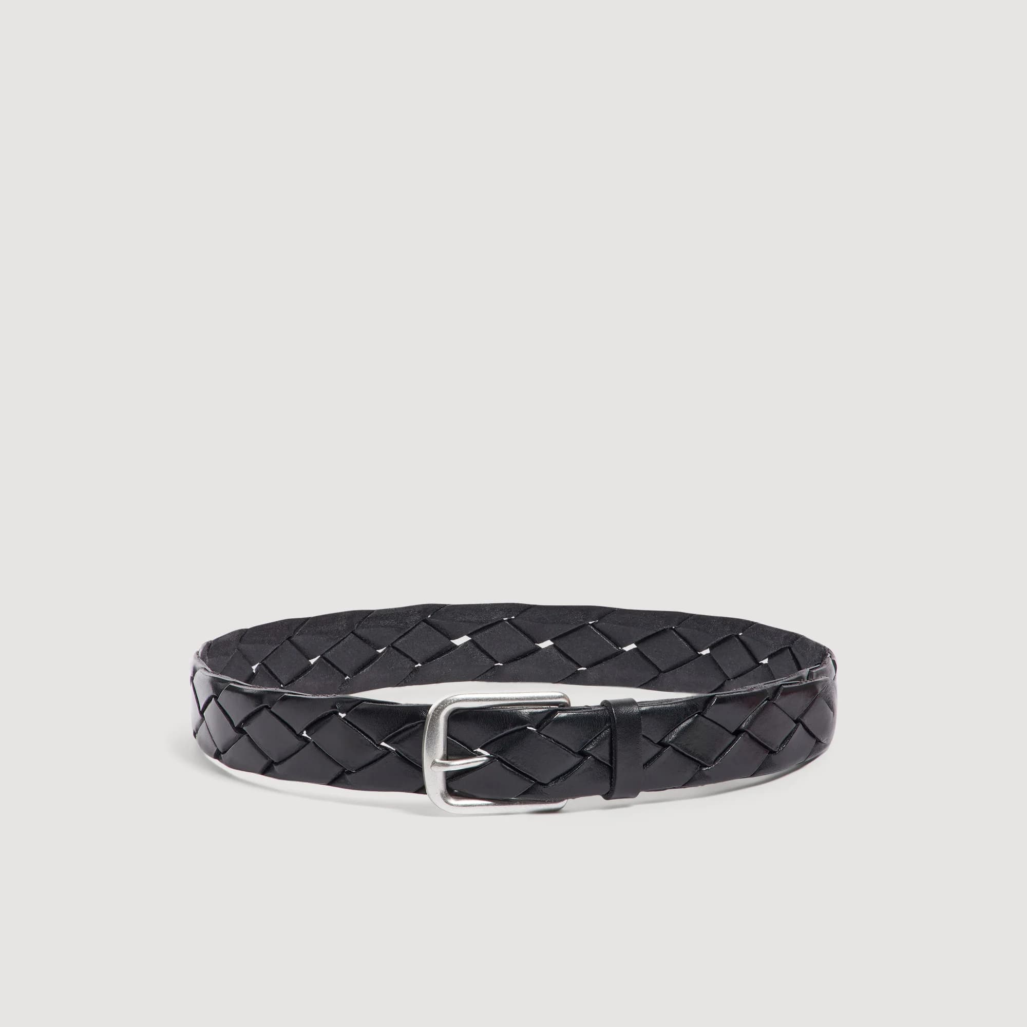 Ceinture tressée en cuir