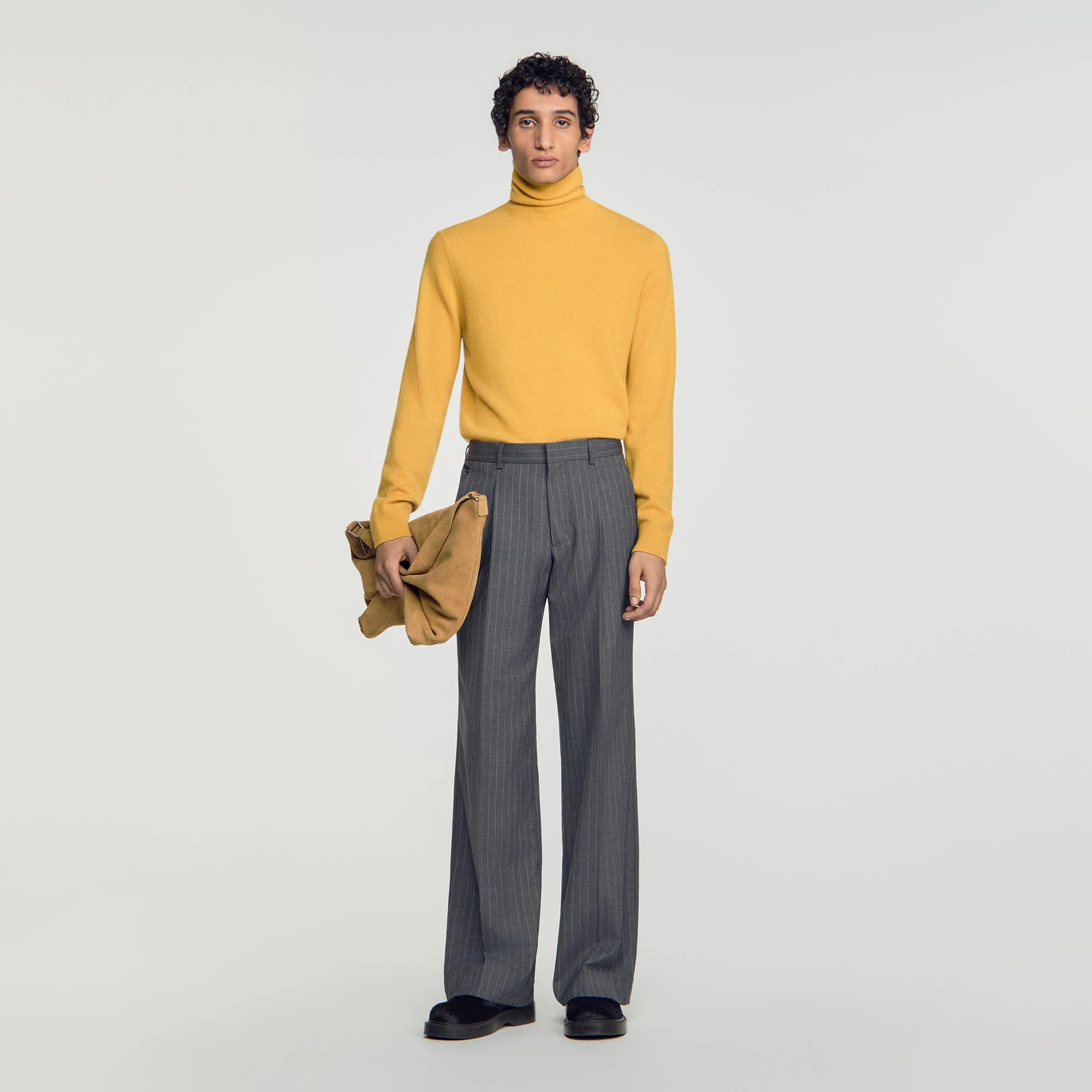 Pantalon de costume large en laine