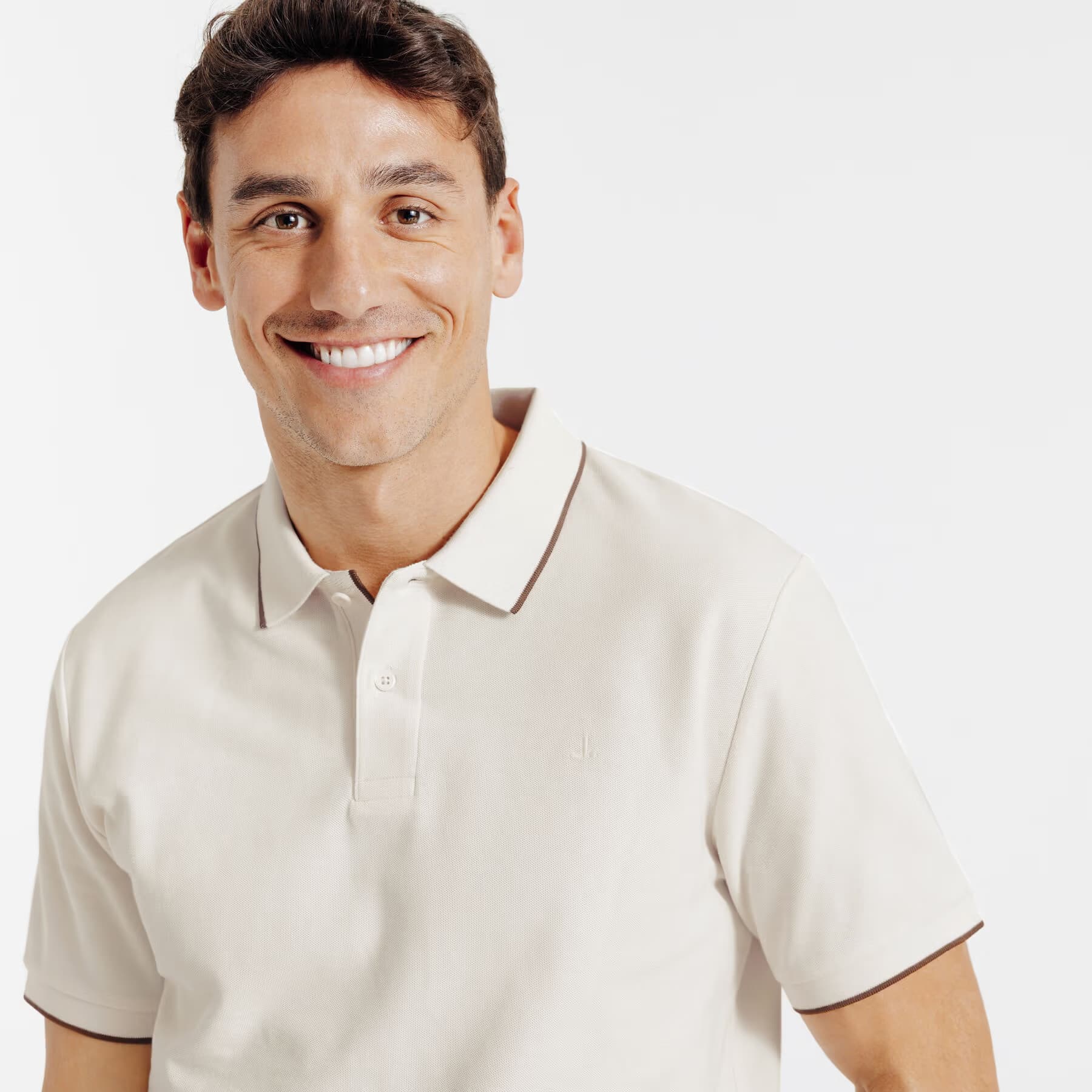 Polo manches courtes uni "le parfait by JULES" Ecru
