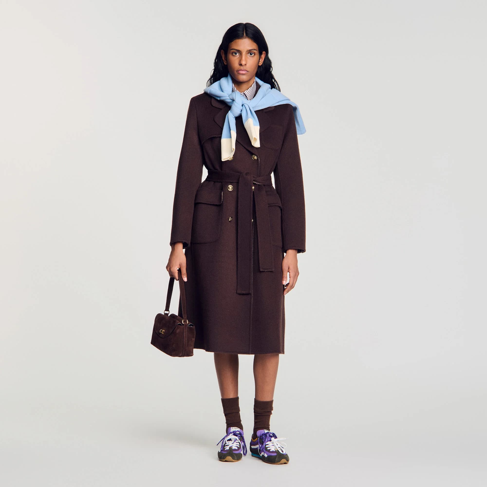Manteau à carreaux double face