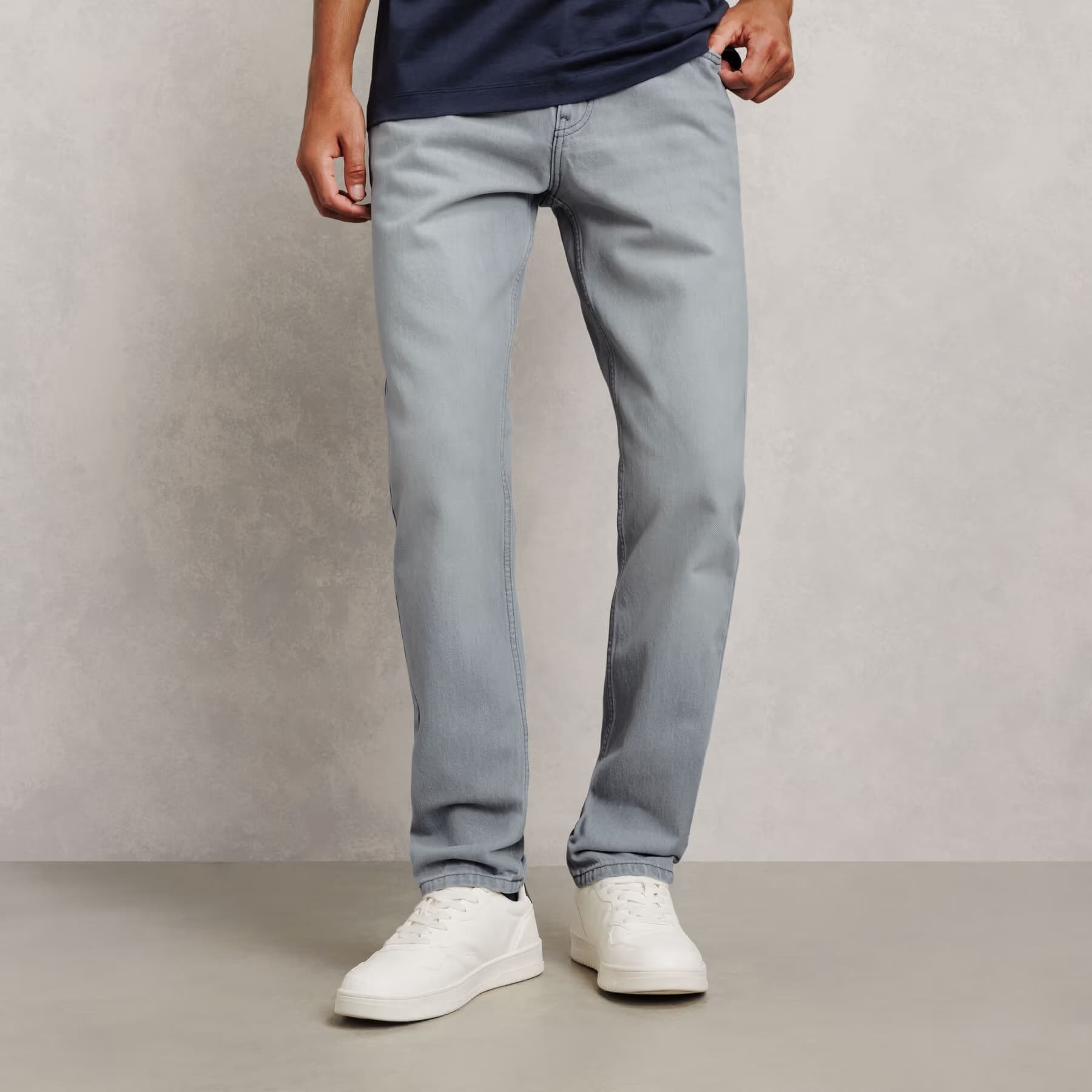 Jean straight 100% coton Gris moyen