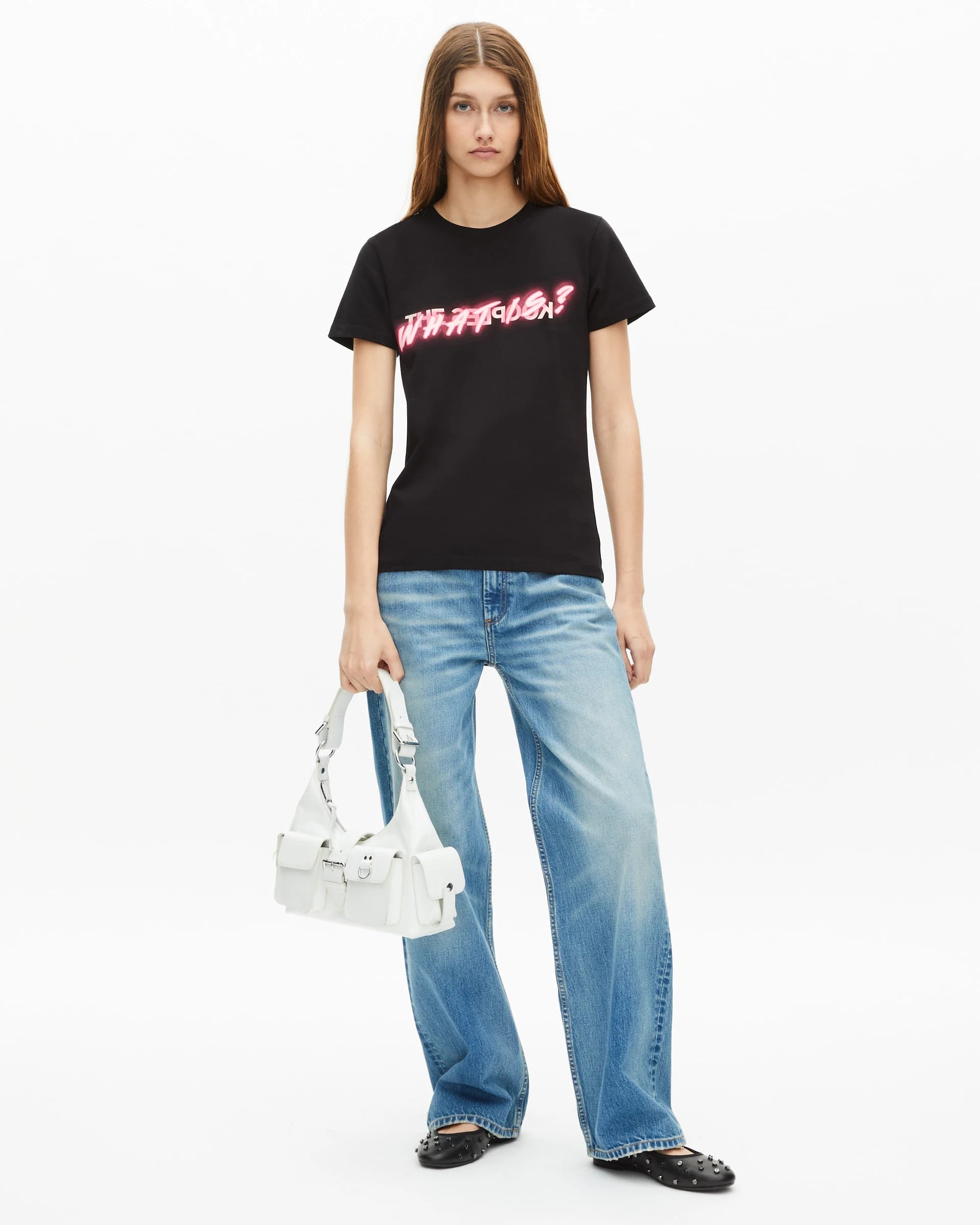 T-shirt What is avec perles noir