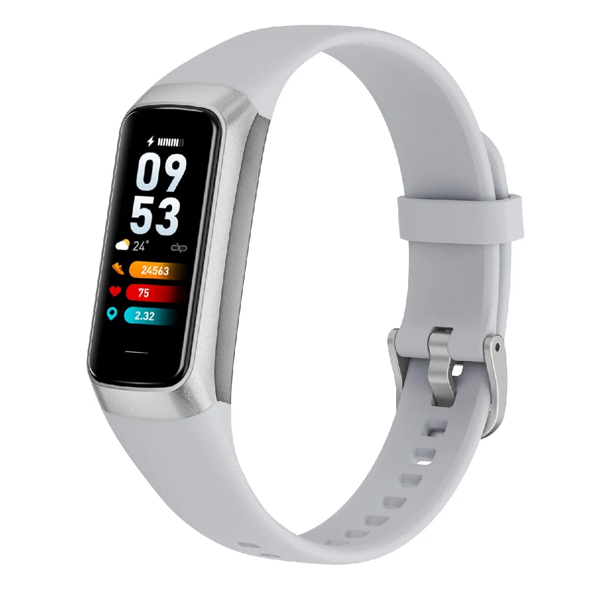 INF Montre Connectée Fine et Élégante avec Suivi de Santé et Personnalisation Silver