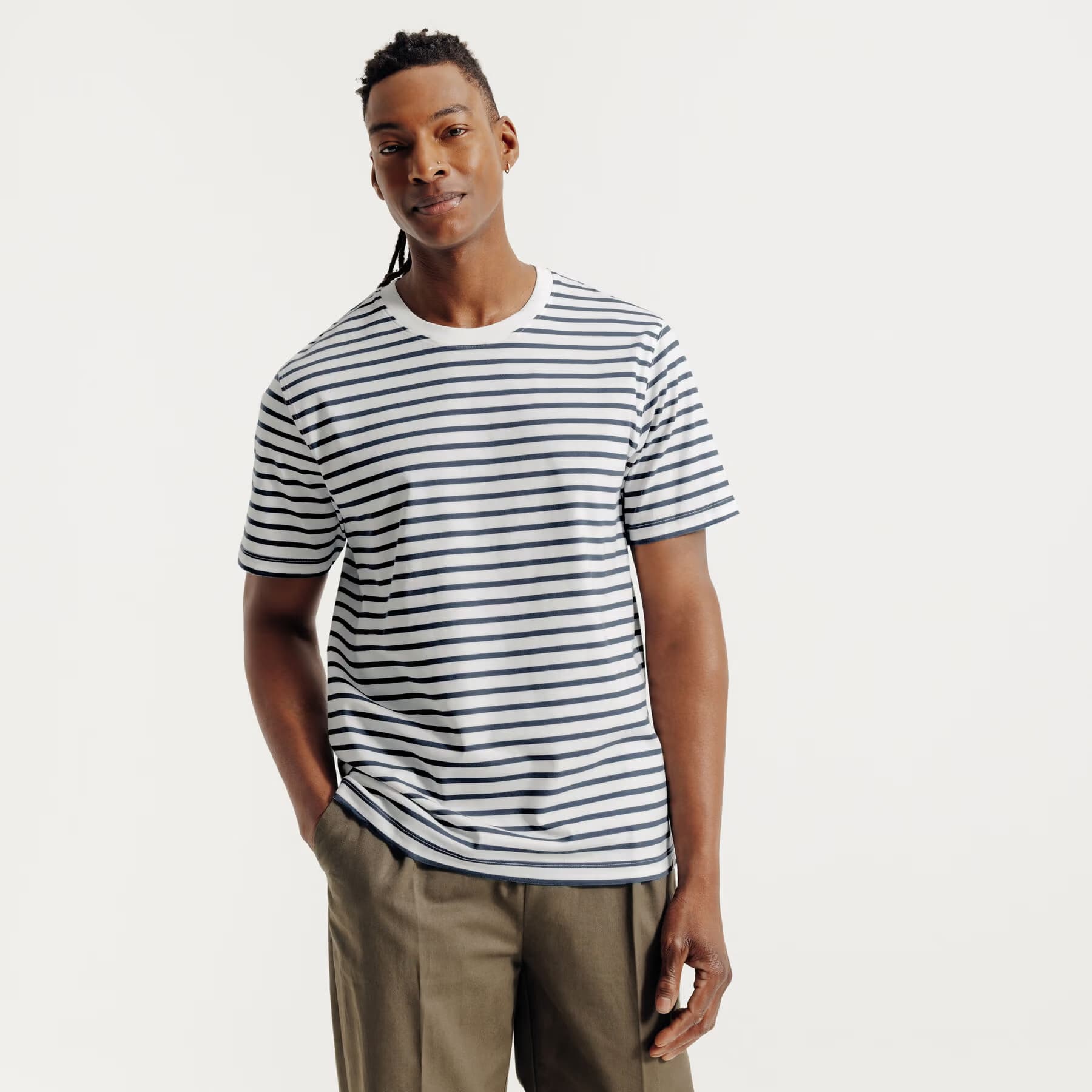 Tee shirt marinière "le parfait by JULES" Blanc