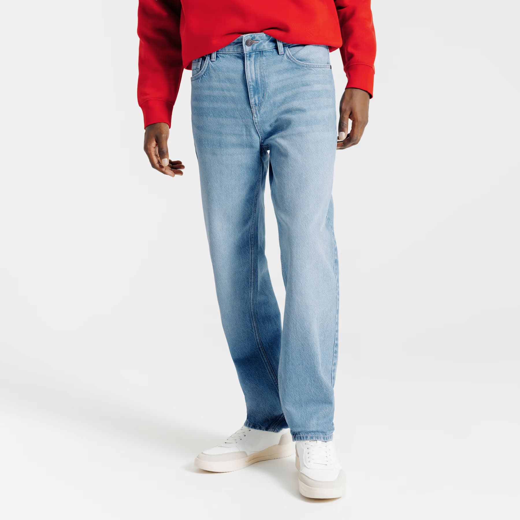 Jean loose 100% coton Bleu moyen