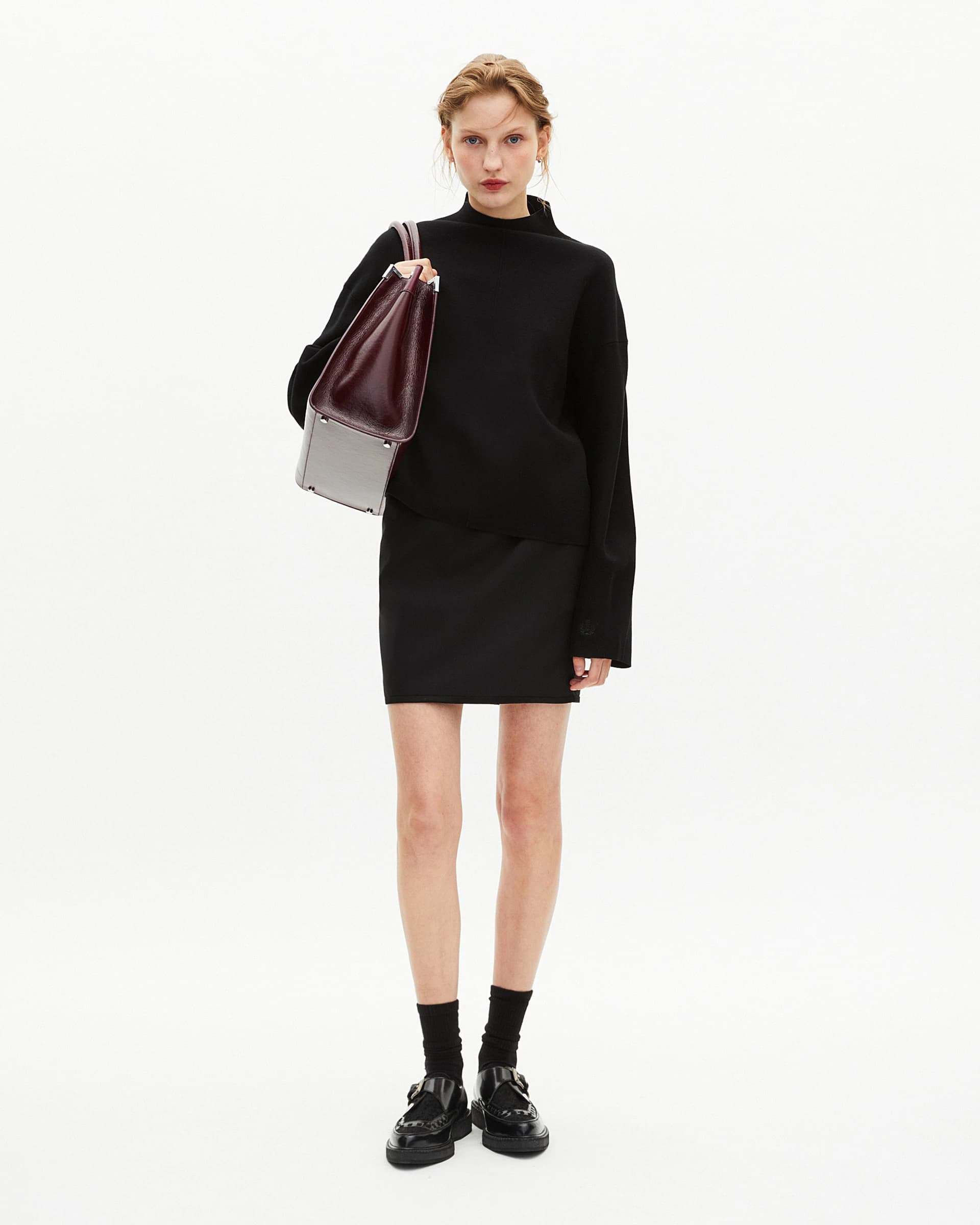 Pull col cheminée noir