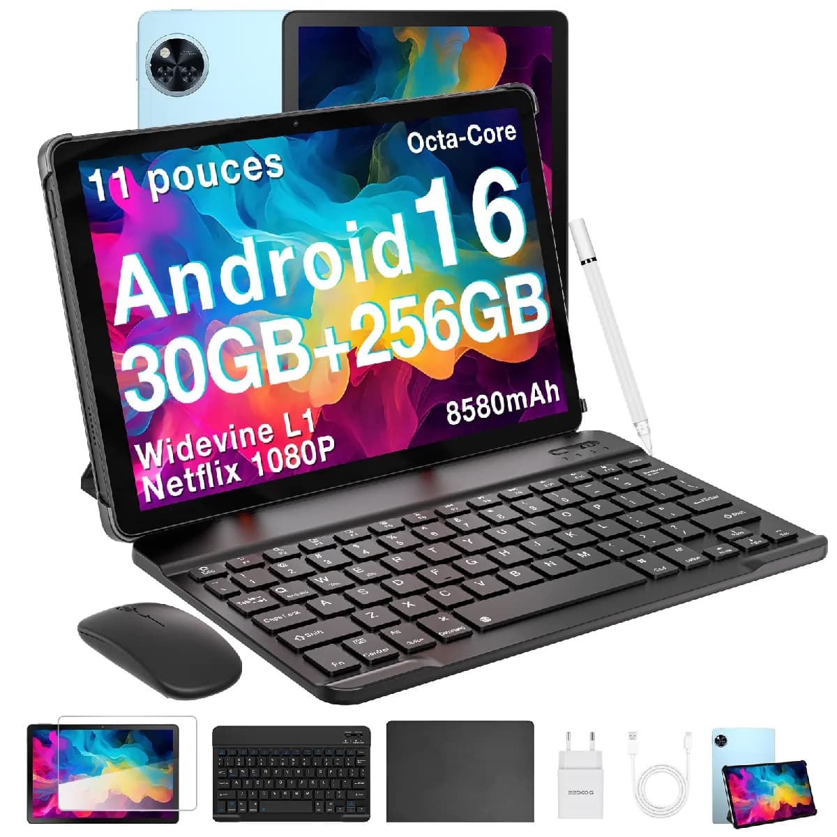DOOGEE U11PRO-V WiFi Tablette Bleu - 30Go+256Go 11 Pouces 90Hz Android 16 8580mAh 13MP+5MP