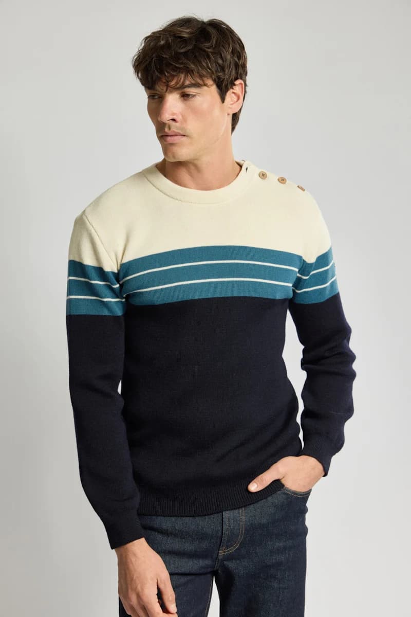 Pull marin bloc color - laine