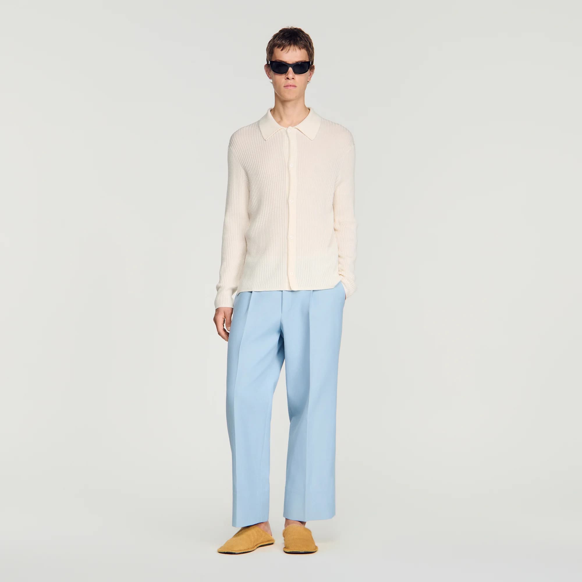 Chemise en maille côtelée