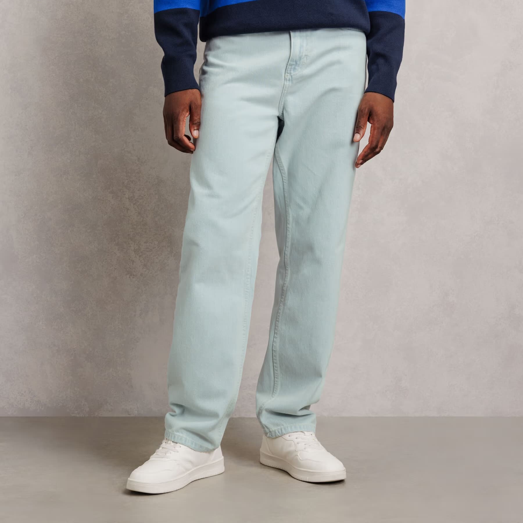 Jean baggy délavé 100% coton Bleu moyen