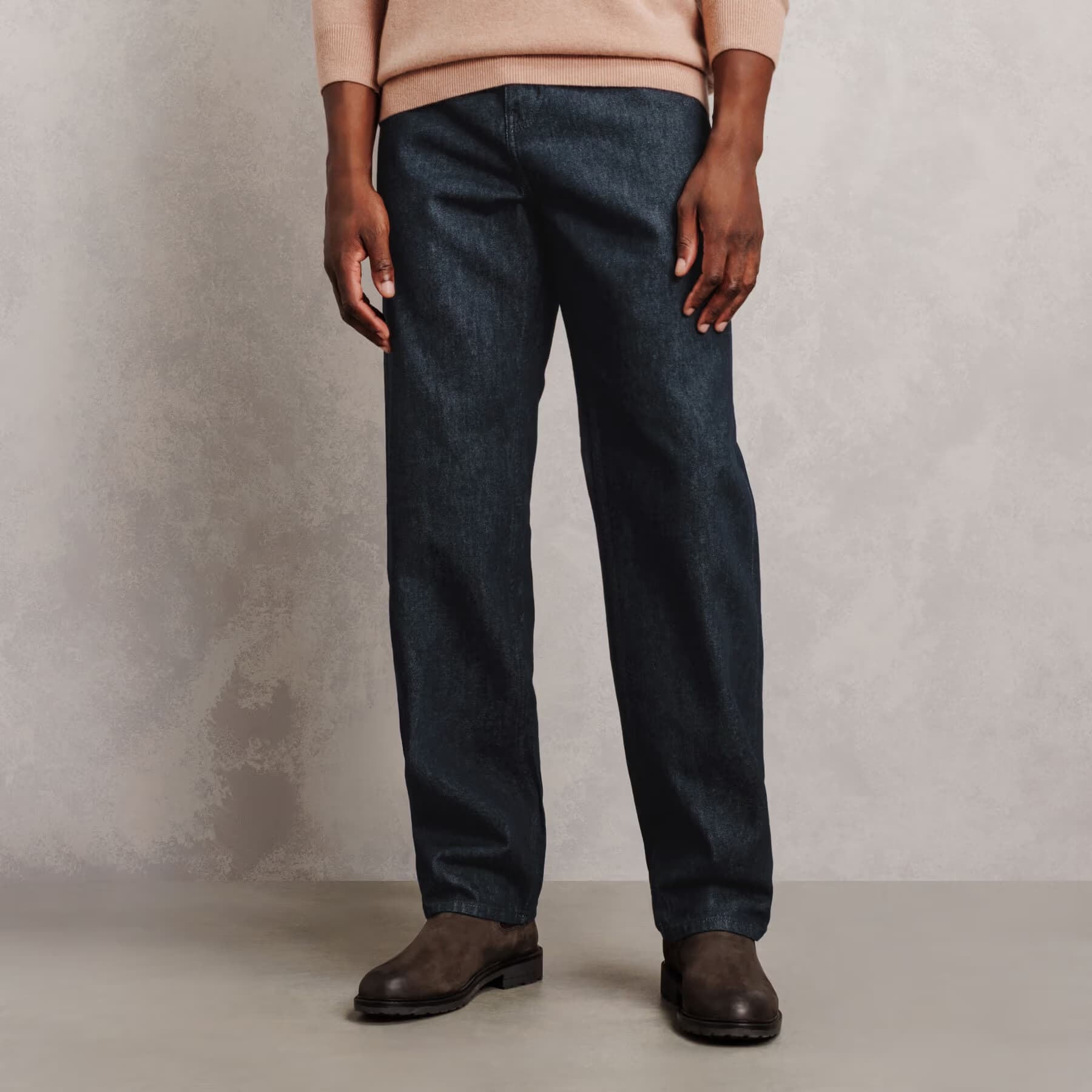 Jean loose brut 100% coton Bleu moyen